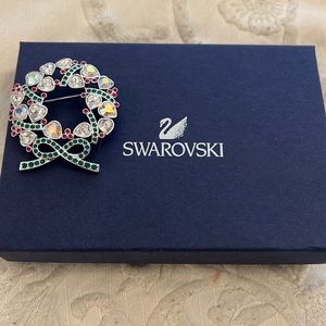 Swarovski Holiday Wreath Brooch